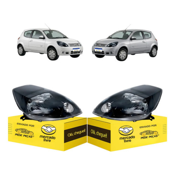 Par Sinaleira Ford Ka 2009 2010 2011 2012 2013 Máscara Negra Ambos Lados