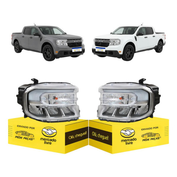 Par Farol Sinaleira Ford Maverick 2022 2023 2024 C/led Novo Ambos Lados