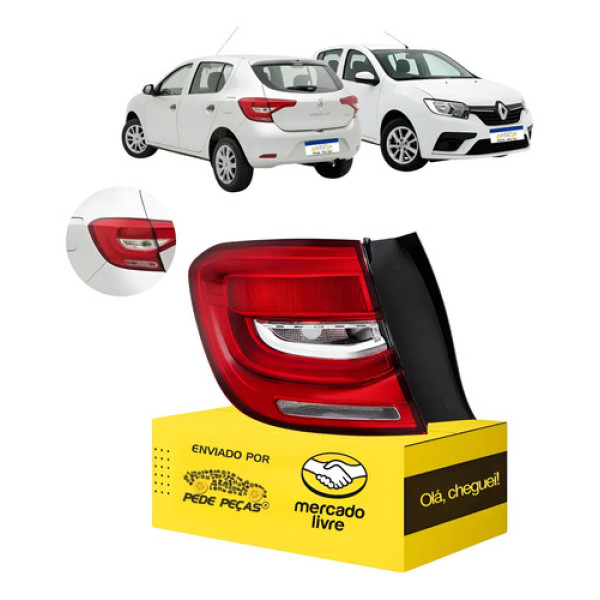 Lanterna Renault Sandero 2020 2021 2022 Canto C/led Le Esquerdo/motorista Cristal