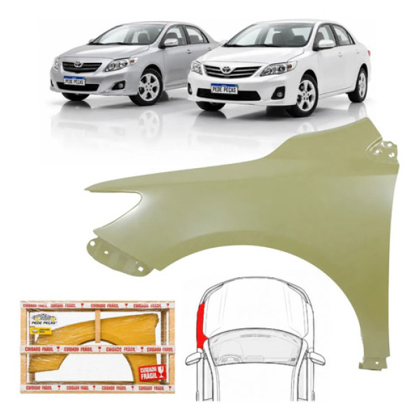 Paralama Toyota Corolla 2009 2010 2011 2012 13 2014 Novo Le
