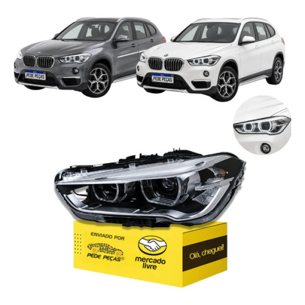 Farol Bmw X1 F48 Xenon Led Drl Integrado 2016 2017 2018 2019 Esquerdo/motorista