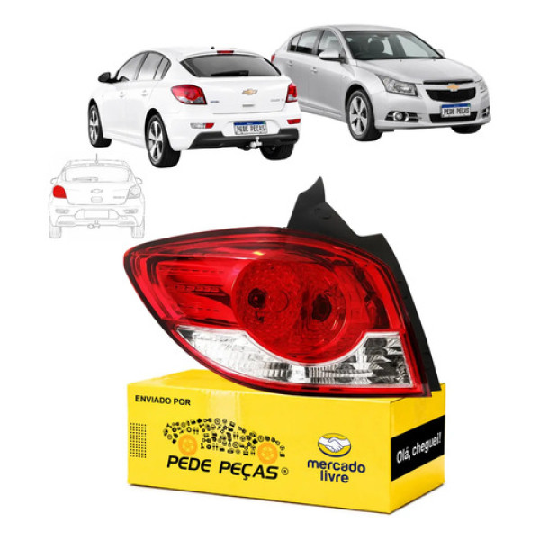 Lanterna Sinaleira Gm Cruze Sport6 2012 2013 A 2016 Novo Le Esquerdo/motorista Vermelho