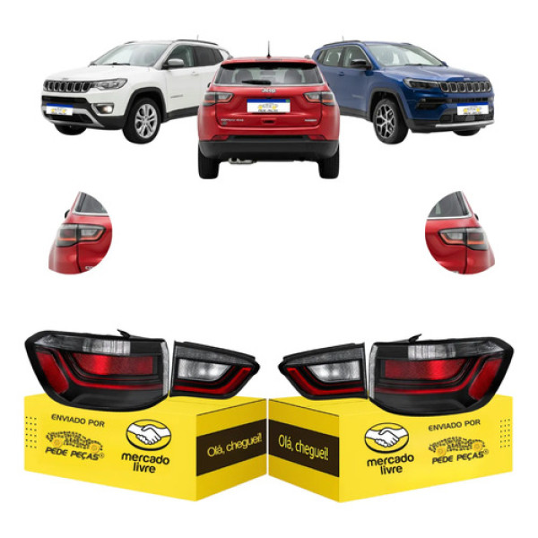 Jogo Lanterna Traseira Jeep Compass 2022 23 24 25 2026 C/led Ambos Lados