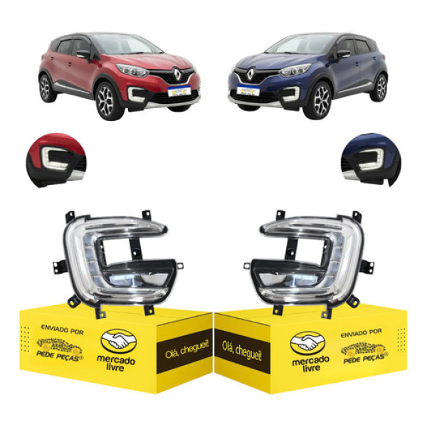 Par Farol Milha Renault Captur 2017 2018 2019 20 2021 C/drl Cristal