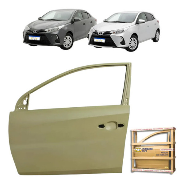Porta Dianteira Toyota Yaris Hatch 2019 A 2025 Novo Le Dianteira Esquerdo Cinza