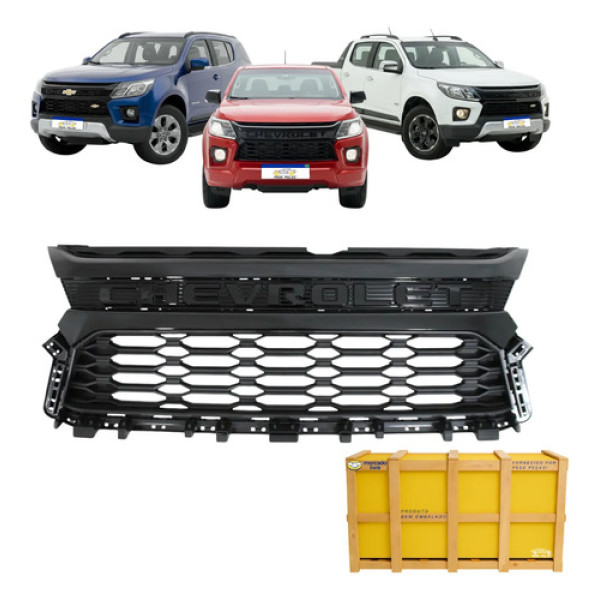 Grade Central S10 Trailblazer 2021 2022 2023 2024 Preta Preto Brilhante