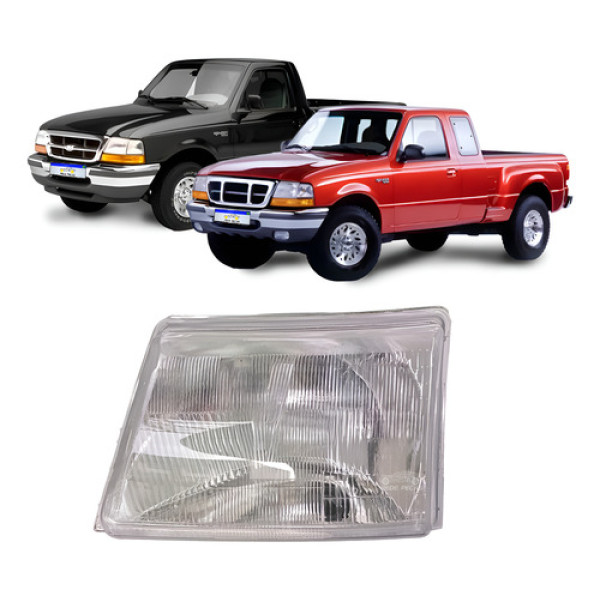 Farol Ford Ranger 1998 1999 2000 2001 2002 03 04 Cristal Le Esquerdo/motorista