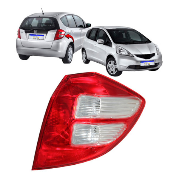 Lanterna Honda Fit 2009 2010 2011 2012 2013 2014 Nova L.d Direito/passageiro Vermelho