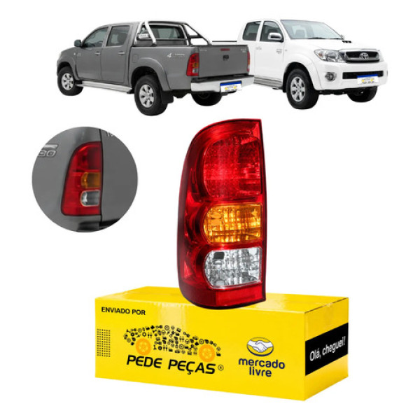 Sinaleira Traseira Hilux 2006 A 2011 Std, Sr, Srv Le Esquerdo/motorista Vermelho