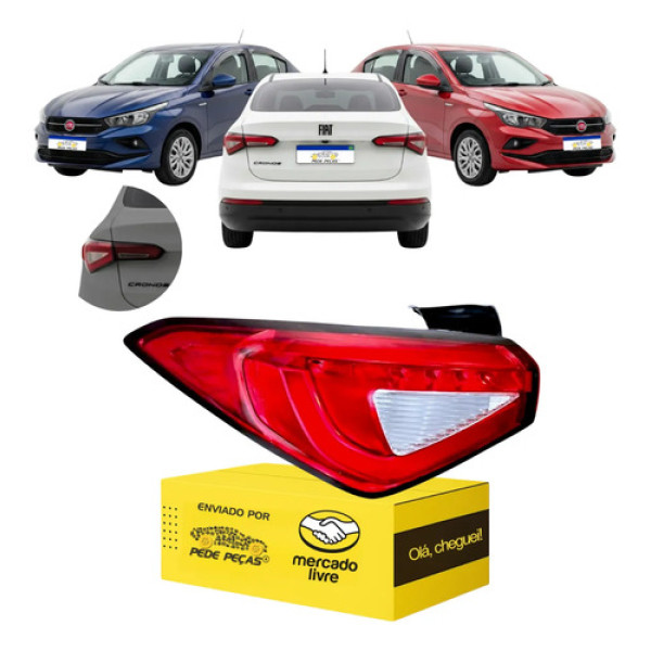 Lanterna Traseira Fiat Cronos 2018 A 2026 Cristal Novo Le Esquerdo/motorista Vermelho