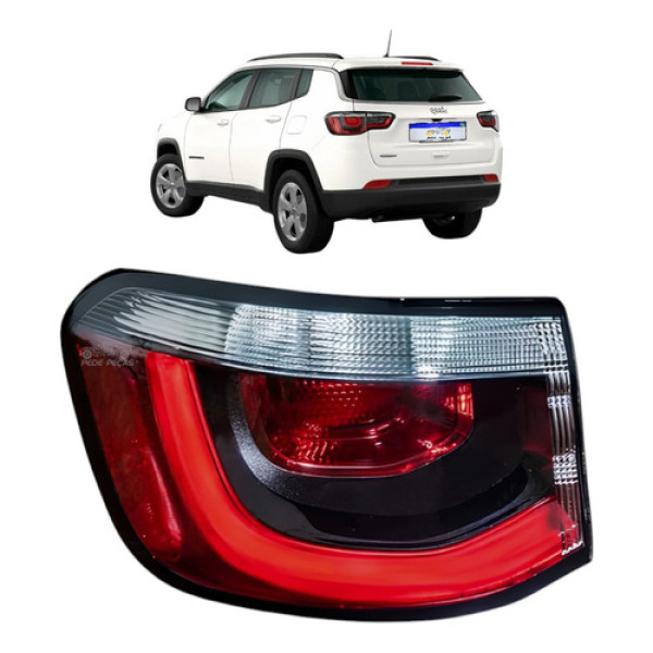 Lanterna Jeep Compass 2017 2018 2019 2020 2021 Com Led Le Esquerdo/motorista Vermelho