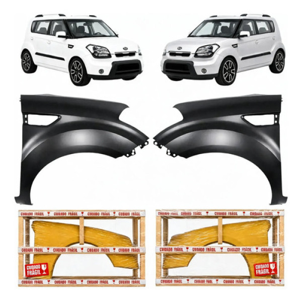Par Paralama Kia Soul 2009 A 2014 C/furo Ex U.173 Novo