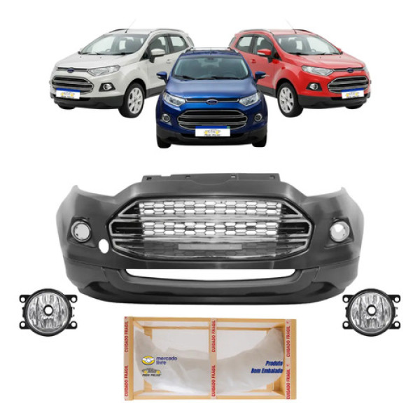 Kit Parchoque Ecosport 2013 14 15 16 17 2018 Completo Milha Preto