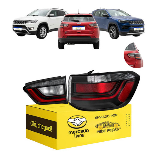 Par Lanterna Traseira Direita Jeep Compass 2022 A 2026 C/led Direito/passageiro