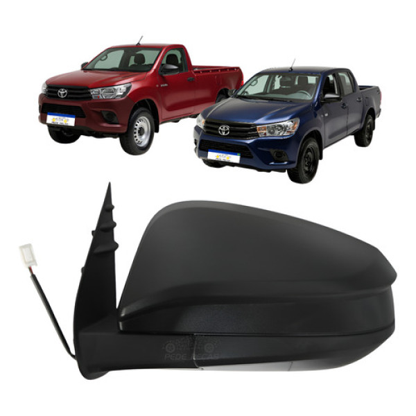 Retrovisor Le Toyota Hilux 2016 A 2025 Preto Texturizado Esquerdo