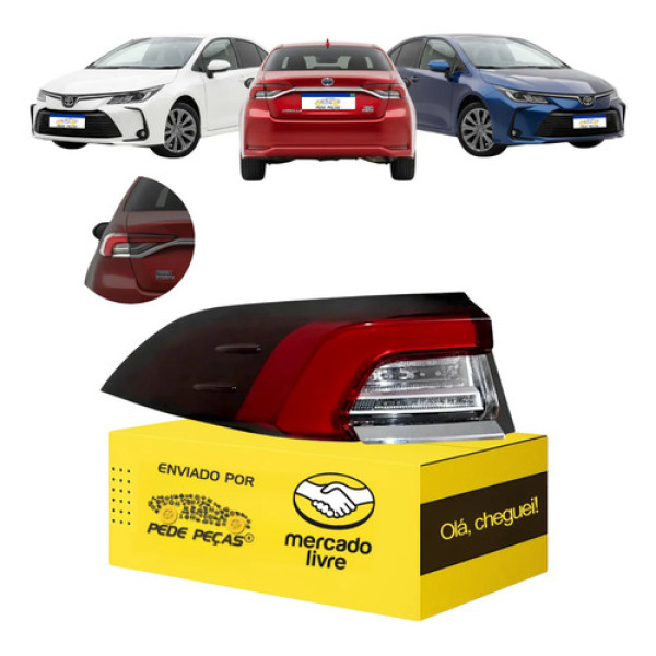 Sinaleira Traseira Toyota Corolla 2020 A 2026 C/led Le Esquerdo/motorista Vermelho