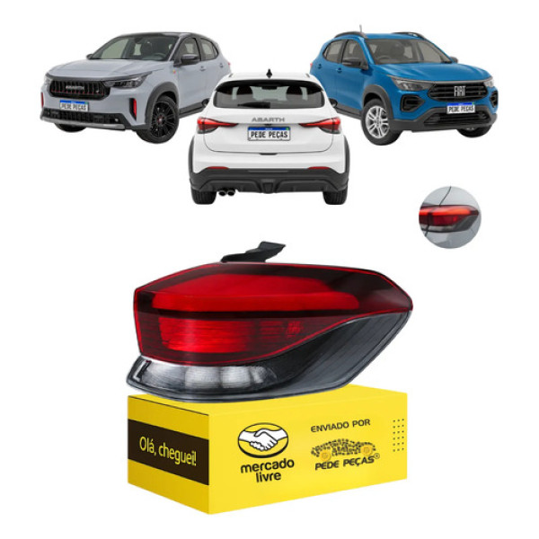 Lanterna Fiat Pulse Hybrid Tributo 22 23 24 25 26 27 Led Ld Direito/passageiro Vermelho