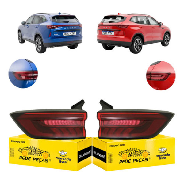 Par Lanterna Sinaleira Gwm Haval H6 2023 2024 2025 Hev Phev Ambos Lados Vermelho
