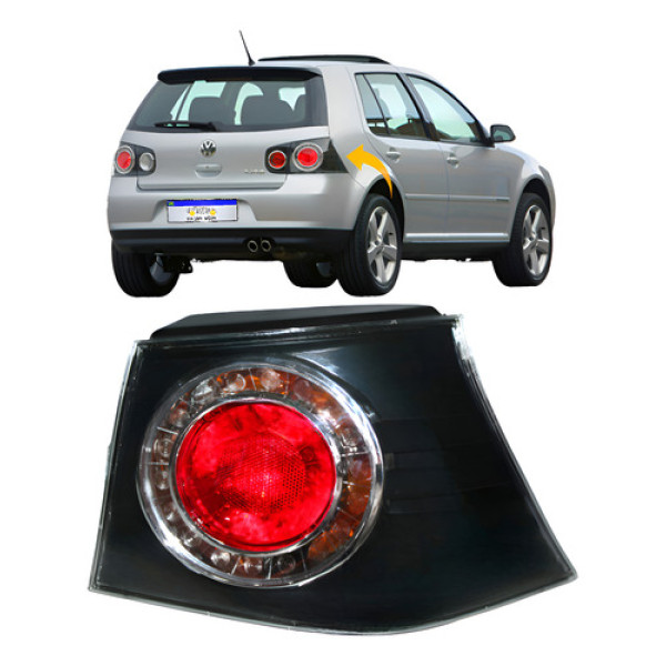 Lanterna Volkswagen Golf 2008 2009 2010 2011 2012 2013 L.d Direito Preto