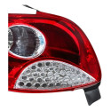 Par Lanterna Traseira Peugeot 207 Hatch 2008 09 10 11 A 2015 Ambos Lados Vermelho/cristal Com Grade Cromada