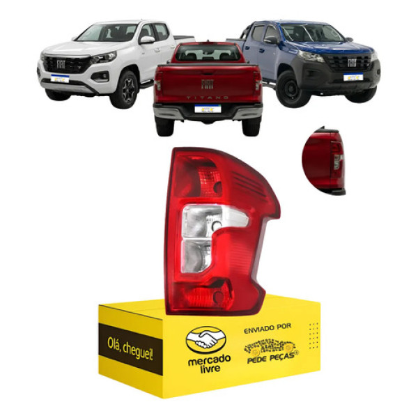 Lanterna Direita Fiat Titano Endurance 2025 2026 Sem Led Direito/passageiro Vermelho