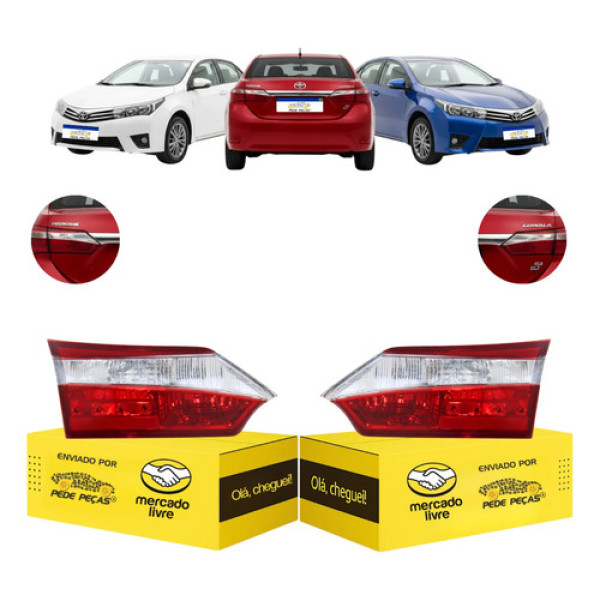 Par Lanterna Tampa Corolla Xei Dynamic 2015 2016 2017 C/led Ambos Lados Cristal