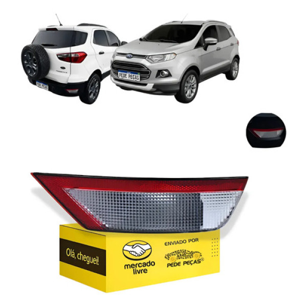 Refletor Parachoque Traseiro Ford Ecosport 2013 2014 2015 Ld Cristal/vermelho