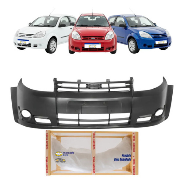 Parachoque Dianteiro Ford Ka 2008 2009 2010 2011 C/furo Novo Preto