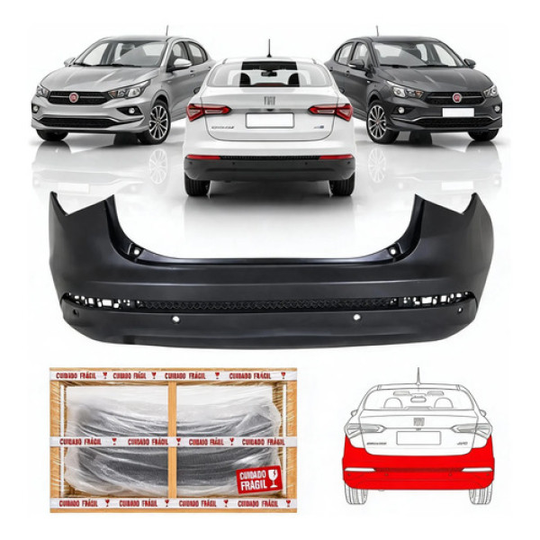 Parachoque Traseiro Fiat Cronos 2018 A 2025 C/spoiler C/furo
