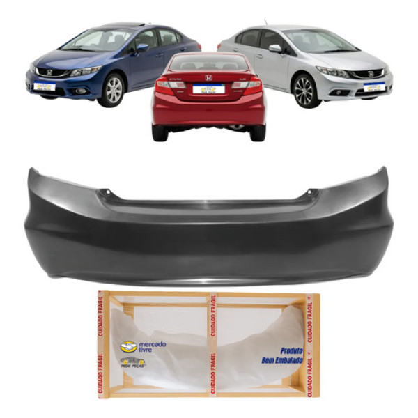 Parachoque Traseiro Honda Civic 2012 2013 2014 2015 2016 