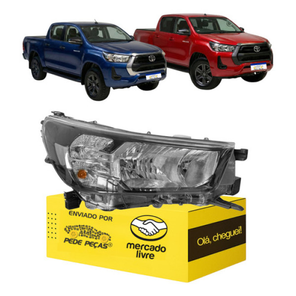 Farol Toyota Hilux Sr Srv Std 2021 A 2025 Sem Led Manual Ld Direito/passageiro