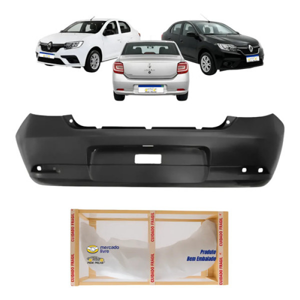 Parachoque Traseiro Renault Logan 2013 A 2023 C/ Furo Placa