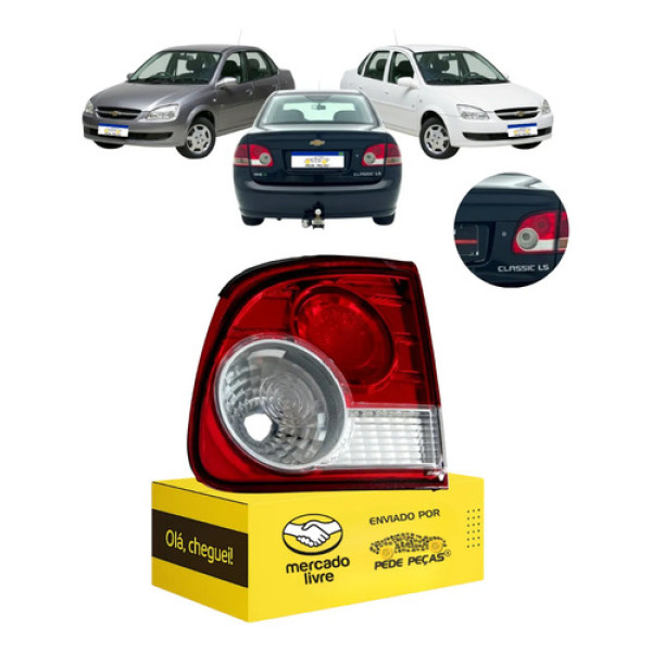 Sinaleira Traseira Tampa Gm Classic 2010 11 12 13 A 2016 Ld Direito/passageiro Bicolor