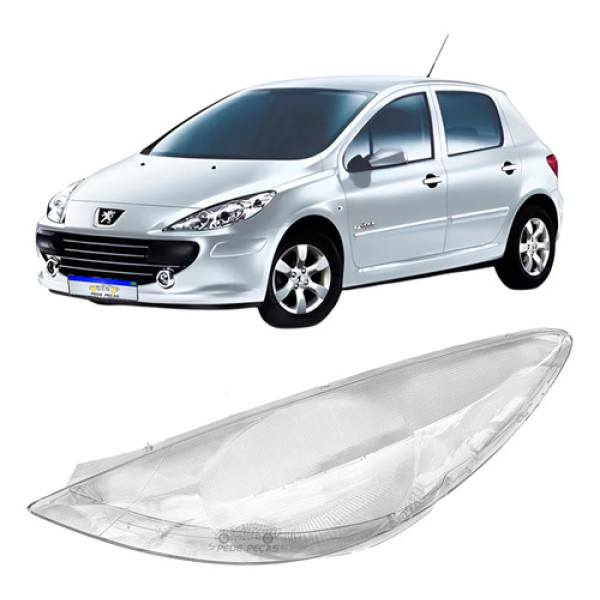 Lente Farol Peugeot 307 2007 2008 2009 2010 2011 12 Nova Le