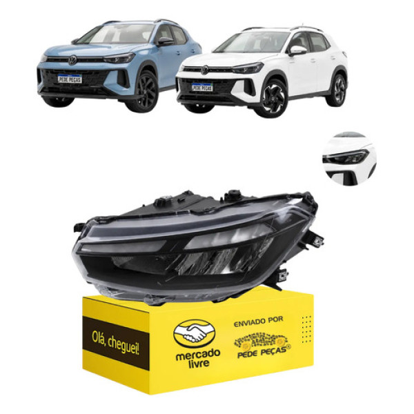 Farol Esquerdo Vw Tera 2025 2026 Manual Com Led Novo Esquerdo/motorista
