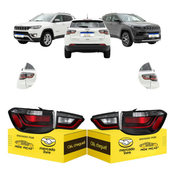 Kit Lanterna Traseira Jeep Compass 2022 23 24 25 2026 C/led Ambos Lados