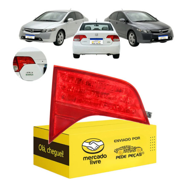 Sinaleira Esquerda Tampa Honda Civic 2007 2008 2009 10 2011 Esquerdo/motorista Vermelho