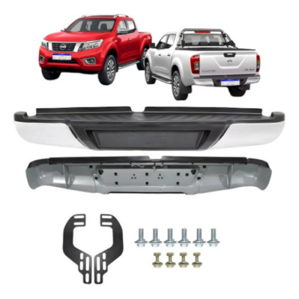 Parachoque Traseiro Nissan Frontier 2017 A 2022 Com Pisante