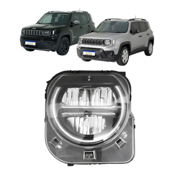 Farol Full Led Jeep Renegade 2022 A 2026 Esquerdo Com Reator Esquerdo/motorista