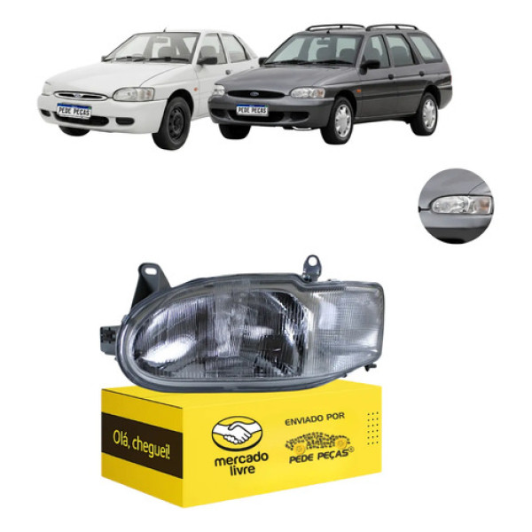 Farol Ford Escort 1997 1998 1999 2000 2001 2002 2003 Le Esquerdo/motorista