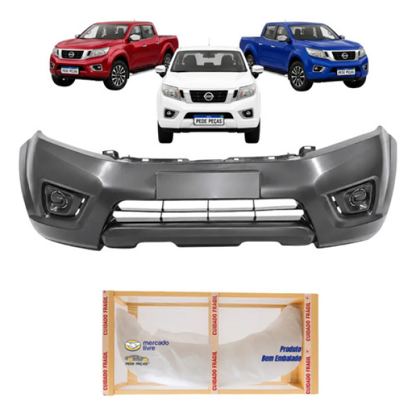 Parachoque Nissan Frontier C/ressalto 2017 2018 2019 A 2022 Preto
