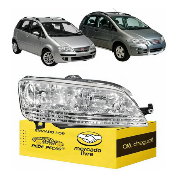 Farol Fiat Idea 2006 2007 2008 2009 2010 Novo