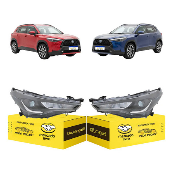 Par Farol Toyota Corolla Cross Xr 2021 22 23 2024 Elétrico Ambos Lados