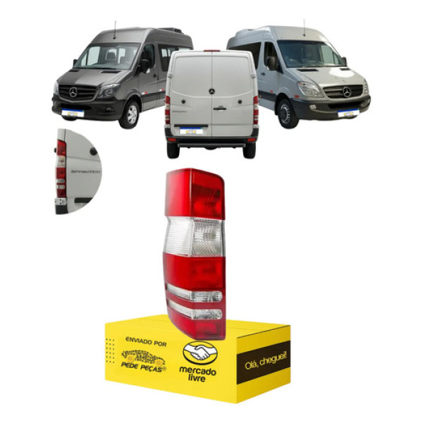 Lanterna Esquerda Sprinter 2012 2013 14 2015 16 17 18 2019 Esquerdo/motorista Bicolor