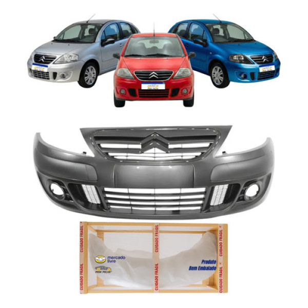 Parachoque Dianteiro Citroen C3 2009 2010 2011 2012 C/furo Preto