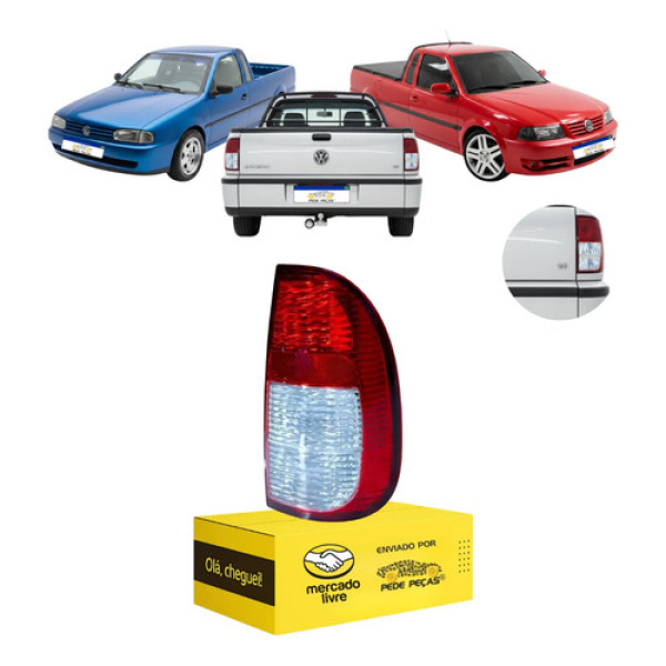 Lanterna Sinaleira Vw Saveiro G2 G3 1998 A 02 03 04 2005 Ld Direito/passageiro Vermelho Cristal