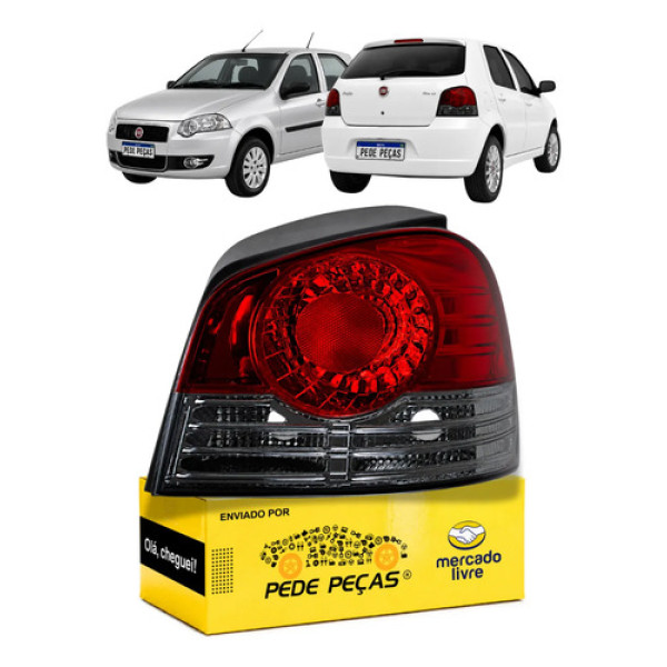 Lanterna Direita Traseira Fiat Palio 2009 2010 2011 Fumê Direito/passageiro Vermelho/fumê