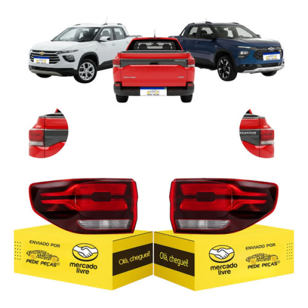 Par Sinaleira Traseira Gm Montana 2023 A 2026 Ltz Rs Novo Ambos Lados Vermelho