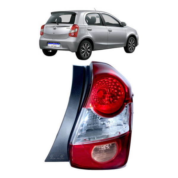 Lanterna Toyota Etios 2013 2014 2015 2016 2017 2018 A 21  Ld Direito/passageiro Vermelho