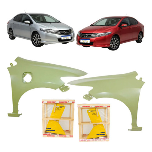 Par Paralama Honda City 2008 A 2014 C/furo Novo